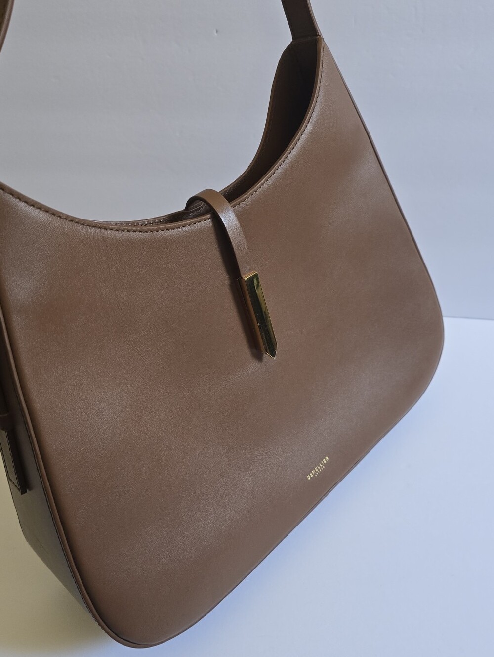 NWT - DeMellier Large Tokyo Leather Shoulder Bag Tan - Picture 7 of 14